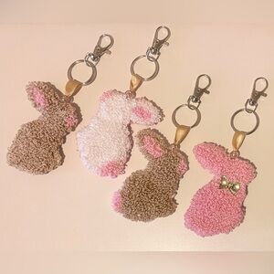 Adorable Bunny Keychain Set - Pink, Brown, and White 🐇
